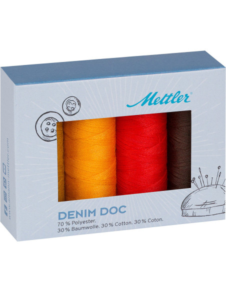 Set mit 4 Nähfäden Denim Terra Mettler