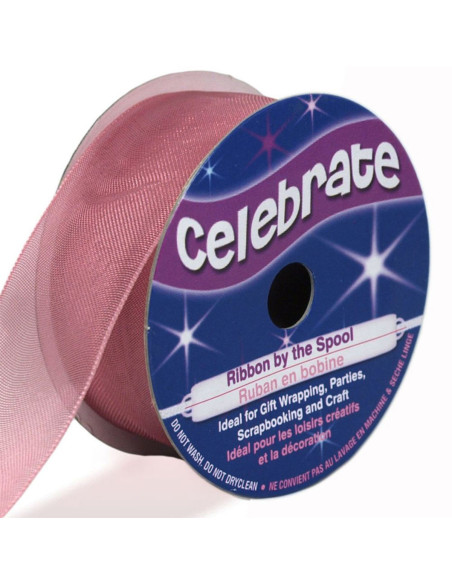 Organza-Band Celebrate Altrosa - 25 mm x 5 m