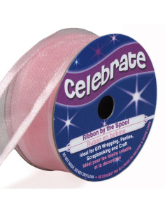 Organza-Band Celebrate Rosa - 25 mm x 4 m