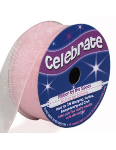 Organza-Band Celebrate Rosa - 20 mm x 5 m