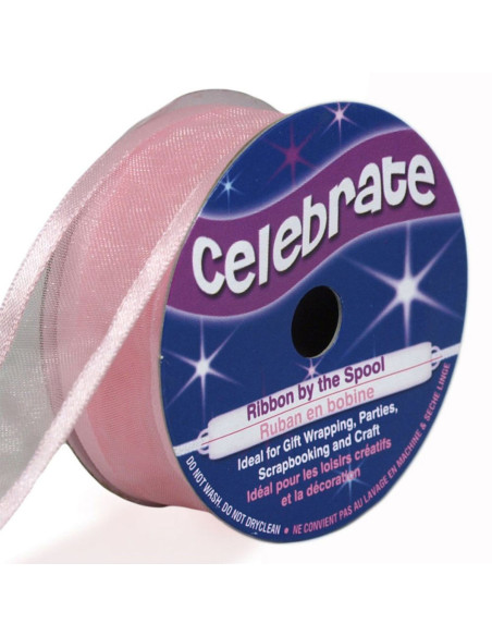 Organza-Band Celebrate Rosa - 20 mm x 4 m