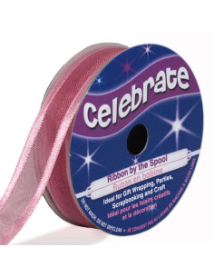 Organza-Band Celebrate Rosa - 12 mm x 5 m