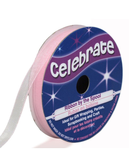 Organza-Band Celebrate Rosa - 6 mm x 8 m