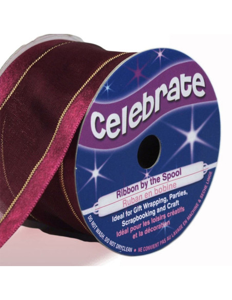 Organza-Band Celebrate Pflaume - 38 mm x 4 m