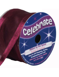 Organza-Band Celebrate Pflaume - 38 mm x 4 m