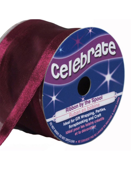 Organza-Band Celebrate Pflaume - 38 mm x 4 m