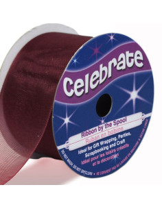 Organza-Band Celebrate Pflaume - 32 mm x 5 m