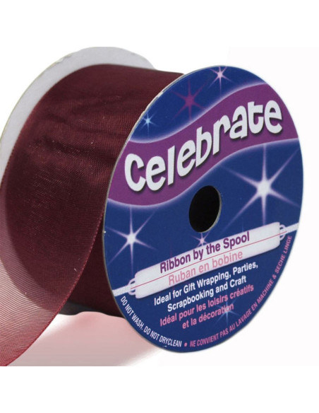 Organza-Band Celebrate Pflaume - 32 mm x 5 m