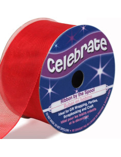 Rotes Organza-Band Celebrate - 32 mm x 5 m