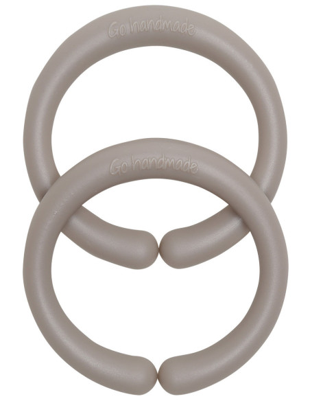 Silikon-Aufhängeringe 60 mm für Babyzubehör - Beige