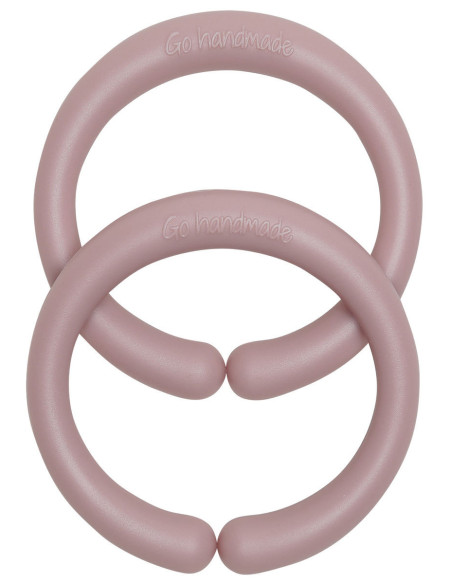 Silikon-Aufhängeringe 60 mm für Babyzubehör - Vintage Rosa