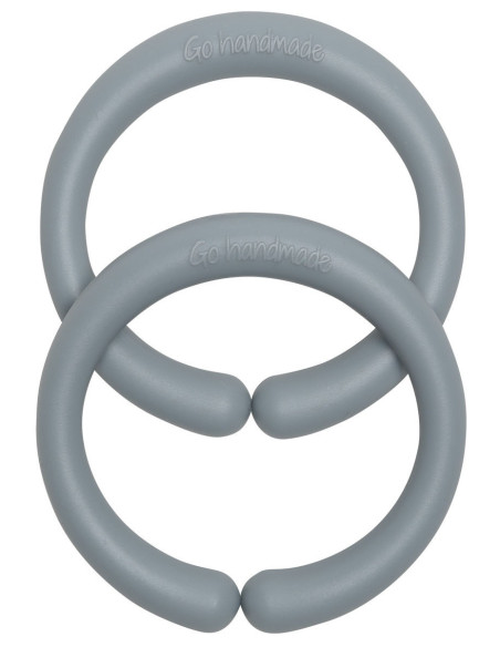 Silikon-Aufhängeringe 60 mm für Babyzubehör - Grau