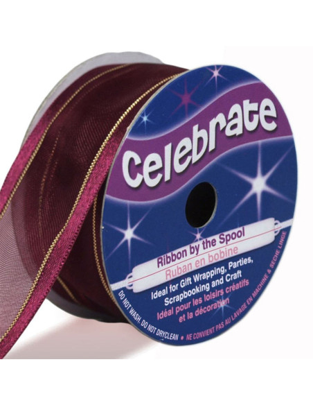 Organza-Band Celebrate Pflaume - 25 mm x 4 m