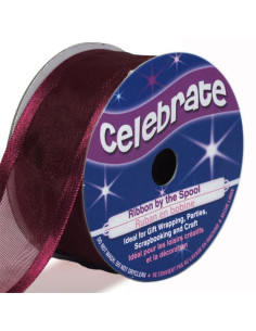 Organza-Band Celebrate Pflaume - 25 mm x 4 m