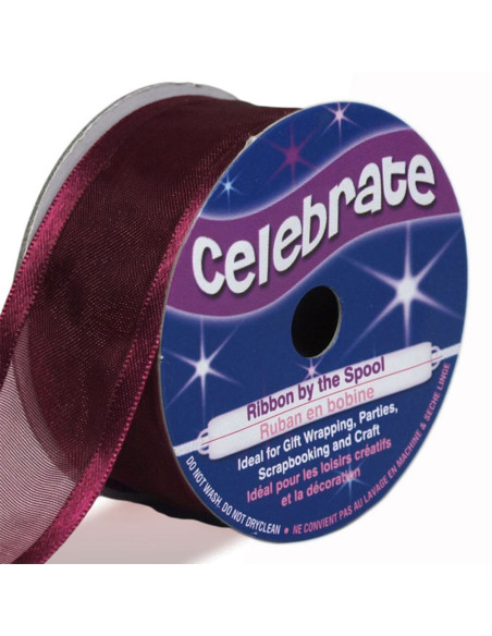 Organza-Band Celebrate Pflaume - 25 mm x 4 m