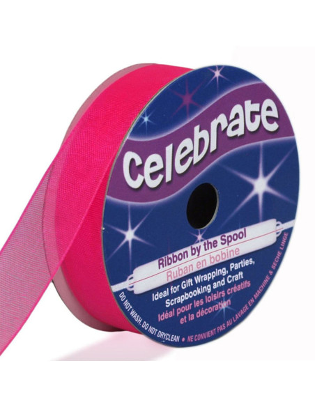 Organza-Band Celebrate fuchsia - 12 mm x 6 m