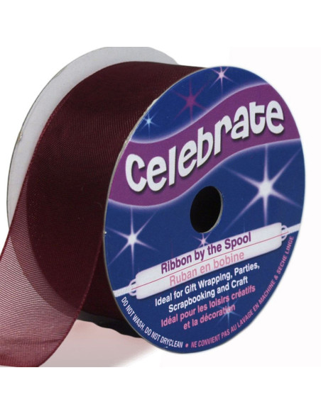 Organza-Band Celebrate Pflaume - 25 mm x 5 m