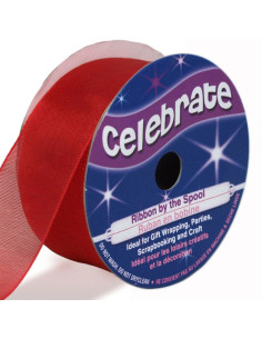 Rotes Organza-Band Celebrate - 25 mm x 5 m