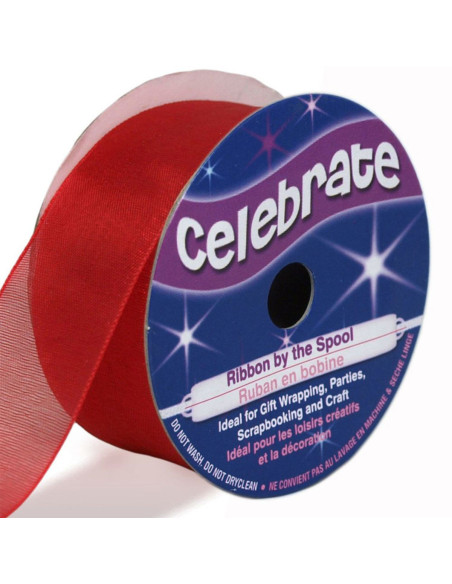 Rotes Organza-Band Celebrate - 25 mm x 5 m