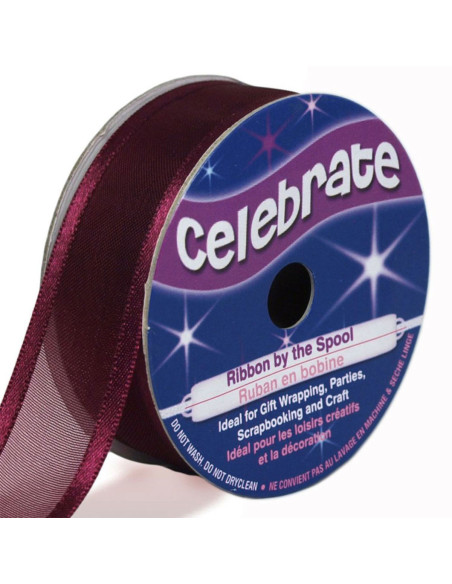 Organza-Band Celebrate Pflaume - 20 mm x 4 m