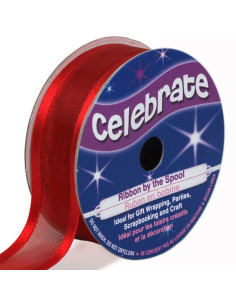 Organza-Band Celebrate rot - 20 mm x 4 m