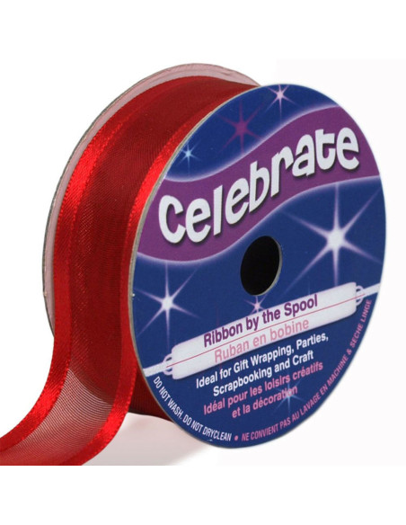 Organza-Band Celebrate rot - 20 mm x 4 m