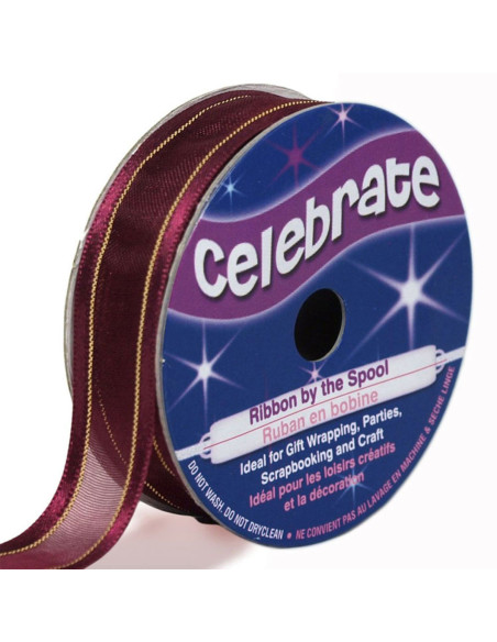 Organza-Band Celebrate Pflaume - 15 mm x 5 m