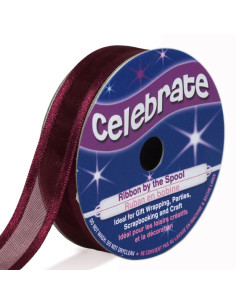Organza-Band Celebrate Pflaume - 12 mm x 5 m