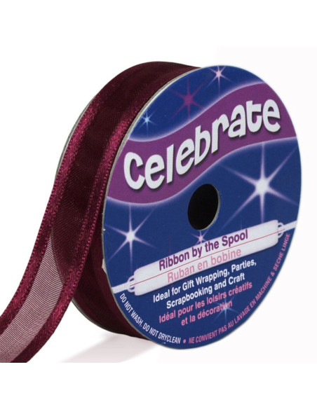 Organza-Band Celebrate Pflaume - 12 mm x 5 m