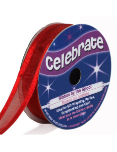 Rotes Organza-Band Celebrate - 12 mm x 5 m