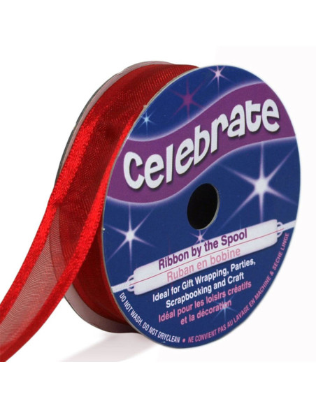 Rotes Organza-Band Celebrate - 12 mm x 5 m