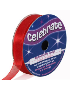 Organza-Band Celebrate rot - 12 mm x 6 m