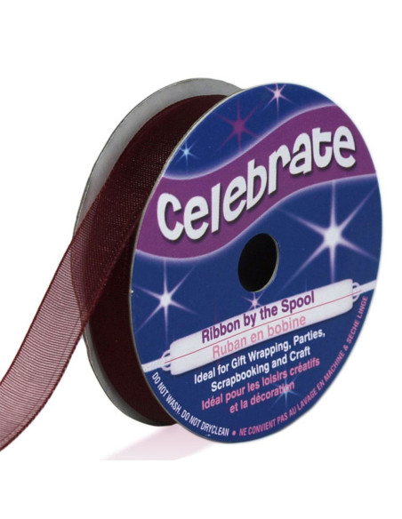 Organza-Band Celebrate Pflaume - 9 mm x 8 m