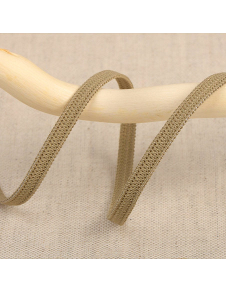 Weiches Gummiband 5 mm - Dunkelbeige