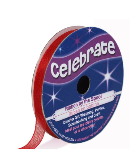 Organza-Band Celebrate rot - 6 mm x 8 m