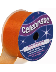 Organza-Band Celebrate orange - 25 mm x 5 m