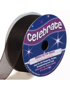 Organza-Band Celebrate Schokolade - 20 mm x 5 m