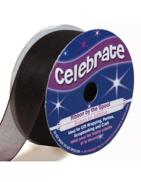 Organza-Band Celebrate Schokolade - 20 mm x 5 m