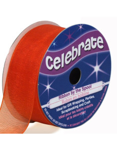 Organza-Band Celebrate orange - 20 mm x 5 m