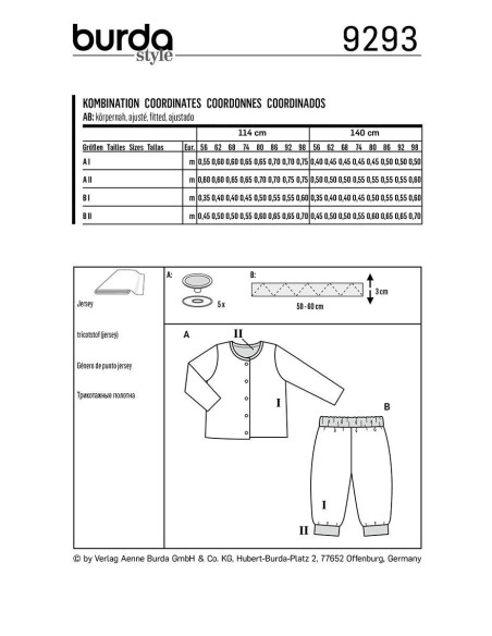 Jacken- und Hosenmuster - Burda 9293