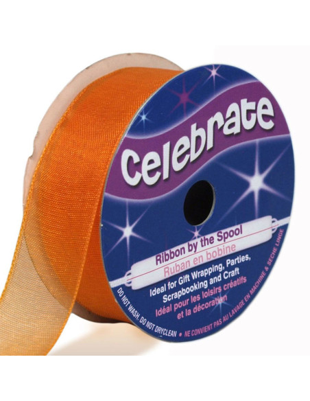 Organza-Band Celebrate orange - 20 mm x 5 m