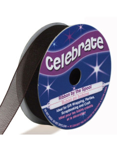 Organza-Band Celebrate Schokolade - 12 mm x 6 m