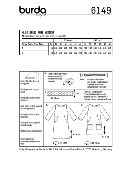 Kleidmuster - Burda 6149