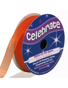 Organza-Band Celebrate orange - 9 mm x 8 m