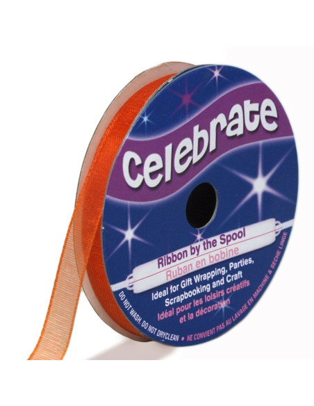 Organza-Band Celebrate orange - 6 mm x 8 m