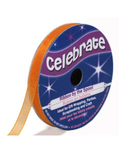 Organza-Band Celebrate orange - 6 mm x 8 m
