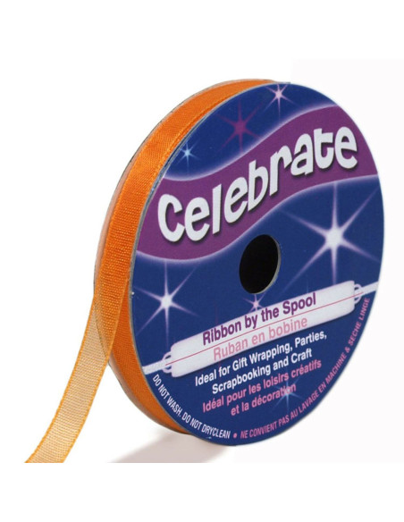 Organza-Band Celebrate orange - 6 mm x 8 m