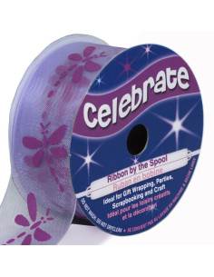 Organza-Band Celebrate Libelle Flieder - 25 mm x 3 m