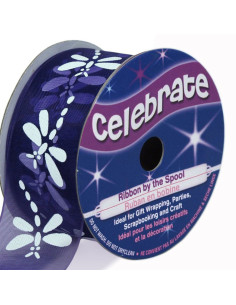 Organza-Band Celebrate lila Libelle - 25 mm x 3 m