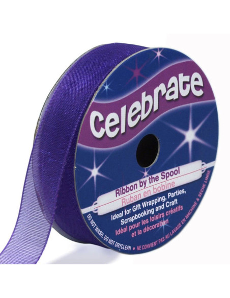 Organza-Band Celebrate violett - 12 mm x 6 m